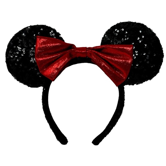 Disney Headband Red with Black Sequence | Handmade | One Size - Picture 1 of 3